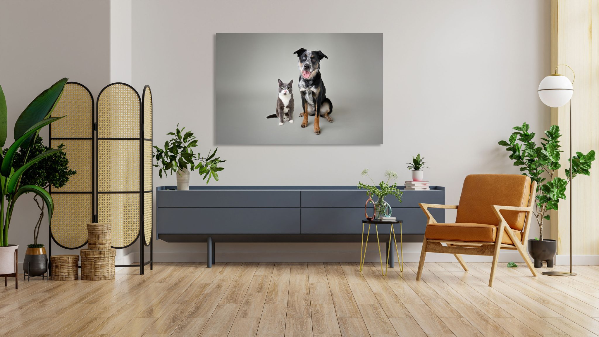 Room view to display custom wall art from Dog Gone Art in Calgary